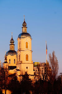 Low angle view of church against sky