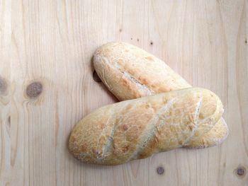 High angle view of bread on table