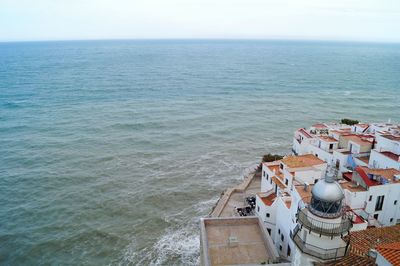 High angle view of sea against sky