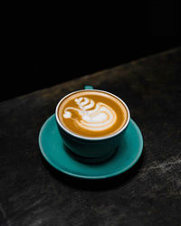 Coffee cup on table