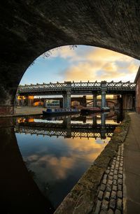 Reflection of built structure in water