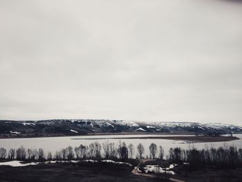 Scenic view of snow covered landscape