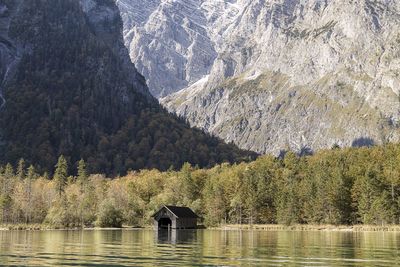 Scenic view of lake against mountains