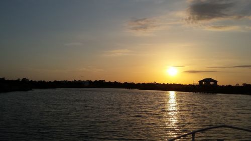 Scenic view of sunset over sea