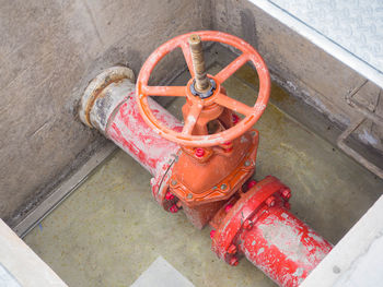 High angle view of pipeline