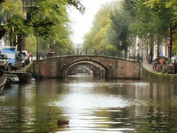 Bridge over river in city