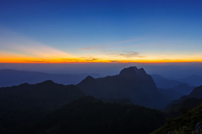 Travel viewpoint. doi luang chiang dao mountain sunset, chiang mai, thailand.