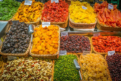 Various fruits for sale at market stall