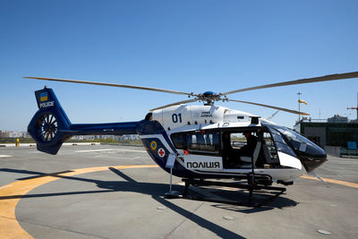 05.11.2021 ukraine. kyiv. forum ukraine 30. exhibition police helicopter of ukraine. 