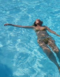 Woman enjoying in water