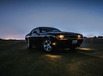 Vintage car on road