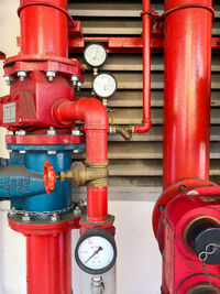 Close-up of red pipes
