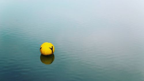 Yellow buoy at sea