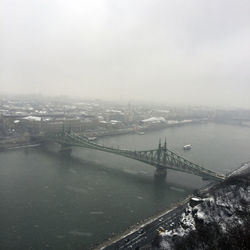 High angle view of bridge over river in city