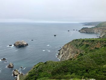 High angle view of sea against sky