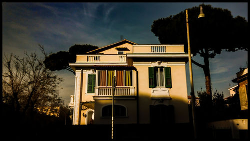 Low angle view of building against sky