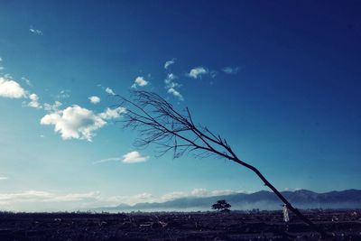 Scenic view of landscape against blue sky