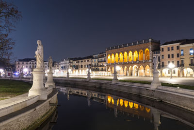 Night view of the beautiful prato della valle in padua