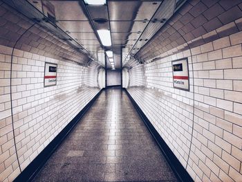 Empty london underground corridor.