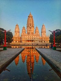 Reflection of building in water