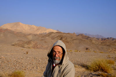 Portrait of senior man in the desert 