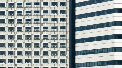 Low angle view of modern building in city