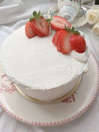 Close-up of dessert in plate on table