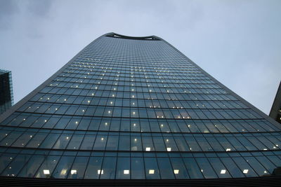 Low angle view of modern building against sky