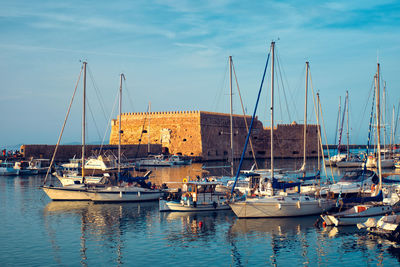 Boats in harbor