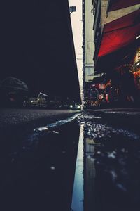 View of city street during rainy season