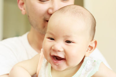 Close-up portrait of cute baby boy