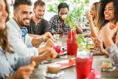 Group of people at restaurant