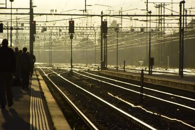 Train on railroad station platform