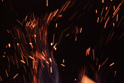 Close-up of firework display against black background