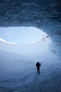 Full length of man on snow covered land