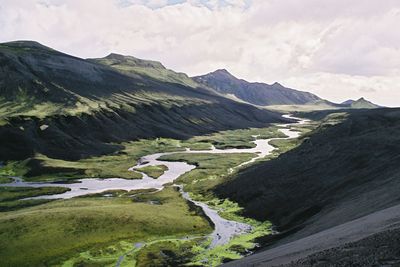 Scenic view of mountains against sky