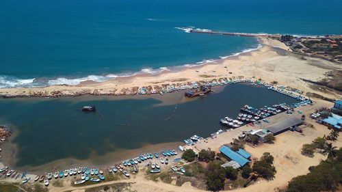 High angle view of beach