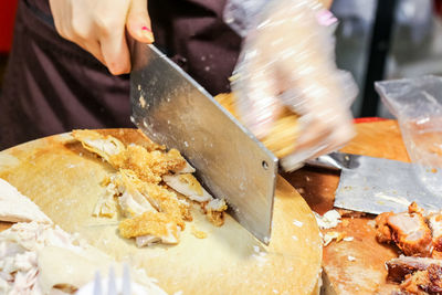 Close-up of preparing food