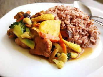 Close-up of food in plate