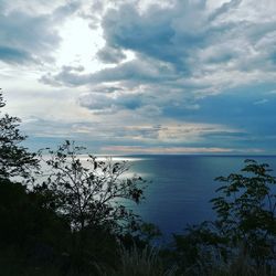 View of sea against cloudy sky