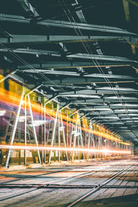 Light trails against sky at night