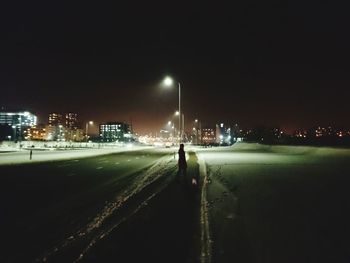 Illuminated city at night