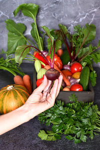 Close-up of vegetables on table