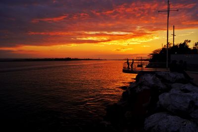 Scenic view of sea during sunset