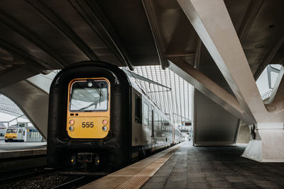 Train at railroad station platform