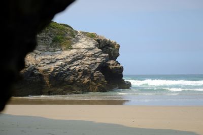 Rock formations on beach