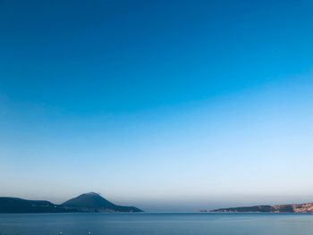 View of sea against blue sky