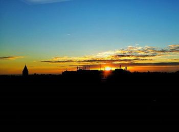 Silhouette landscape at sunset