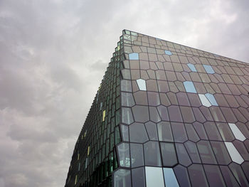 Low angle view of modern building against sky