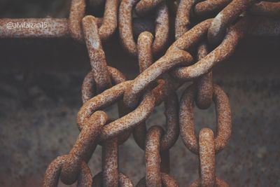 Close-up of rusty chain